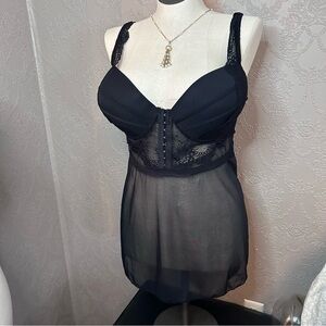 Fredericks of Hollywood 2X bustier nightie great condition underwire lightly